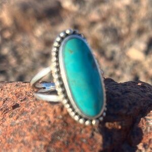 Silver and turquoise ring